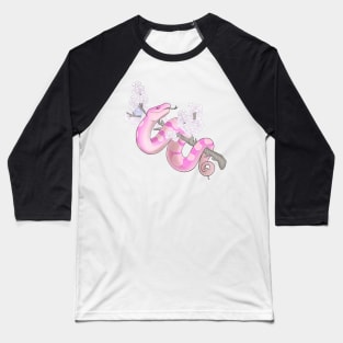 White Sakura Ball Python: Pink Baseball T-Shirt